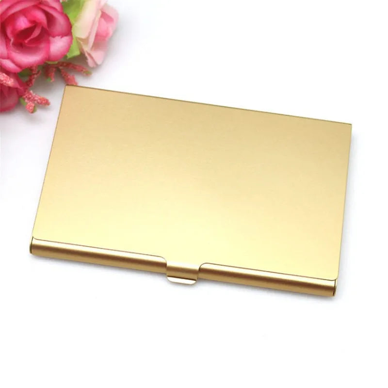 1 Pc Men Business Card Case Stainless Steel Aluminum Holder Metal Box Cover Women Credit Business Card Holder Case