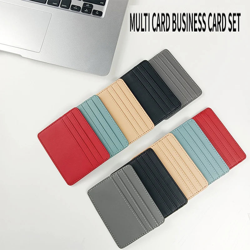 PU Leather ID Card Case - Slim Multi-Slot Holder for Bank/Credit Cards - Smarsty