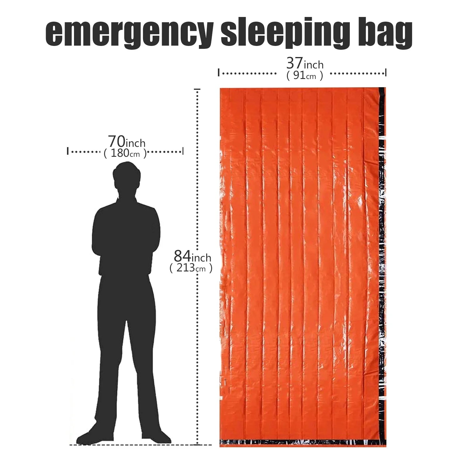 Emergency Sleeping Bag Ultra Waterproof Mylar Thermal Blankets Lightweight Survival Sleeping Bag Keep Warm for Camping Hiking by Smarsty