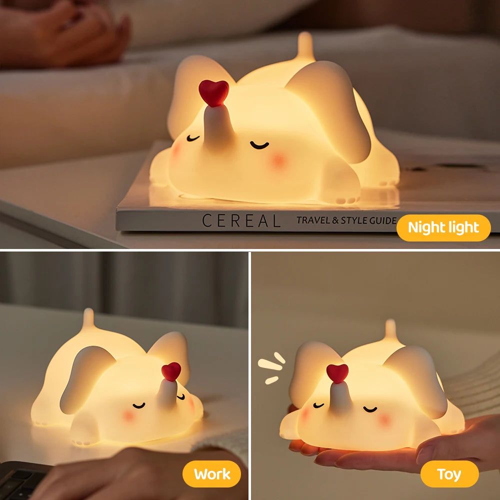 Cute Penguin Night Light Rechargeable Silicone Lamp for Kids - Smarsty