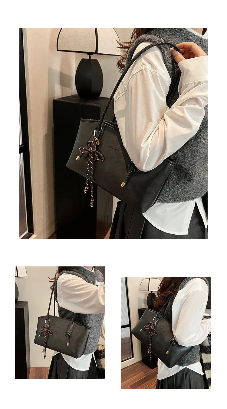 PU Leather Shoulder Bag For Women Versatile Crossbody Tote - Smarsty