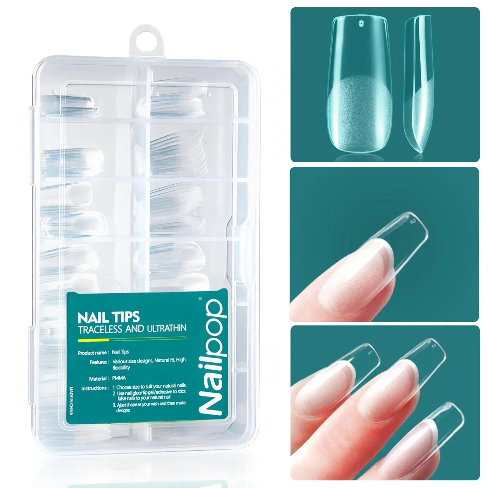 Gel X Nail Tips 120pcs Easy Soak Off Extensions - Smarsty