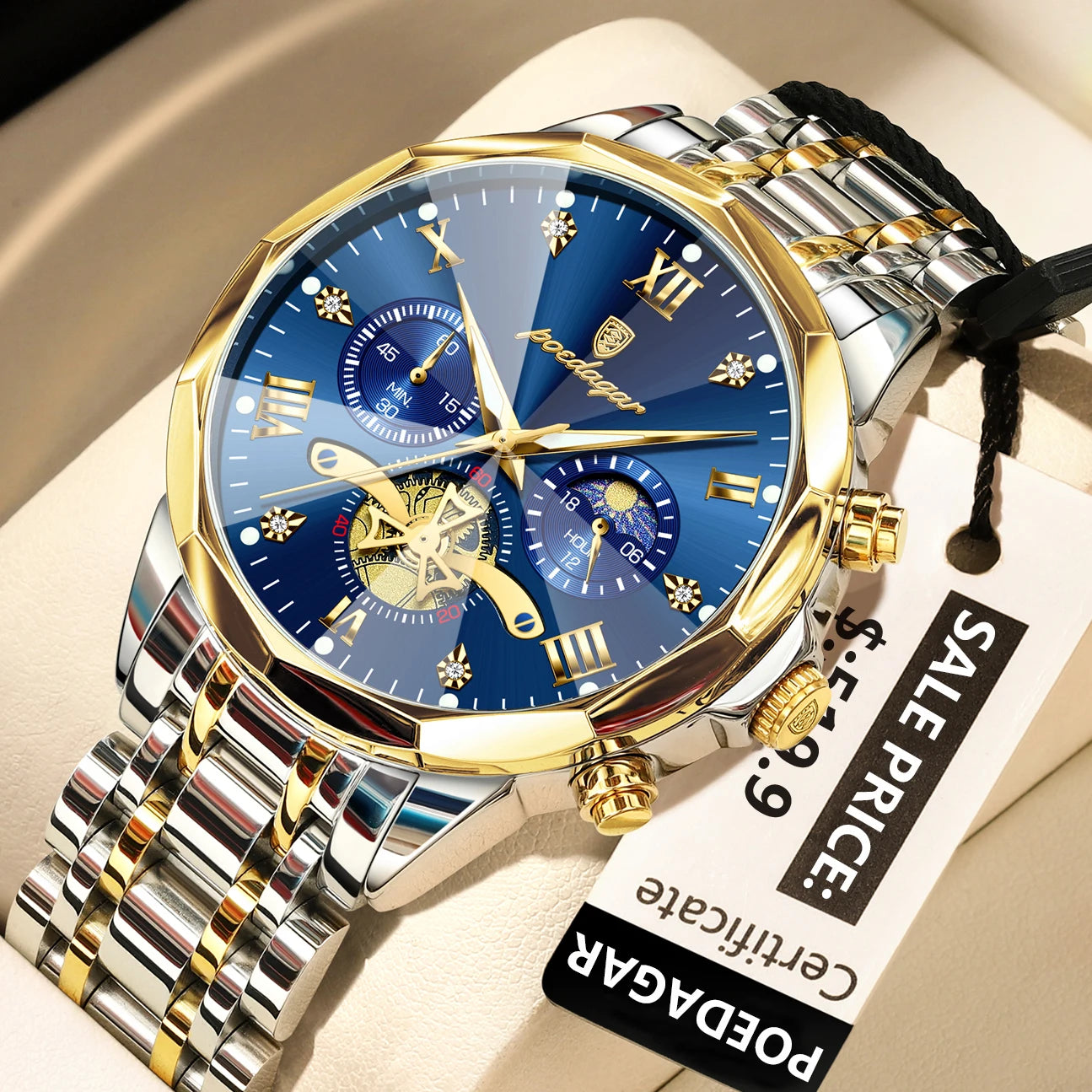 Luxury Waterproof Men's Chronograph Watch with Luminous Features - Smarsty