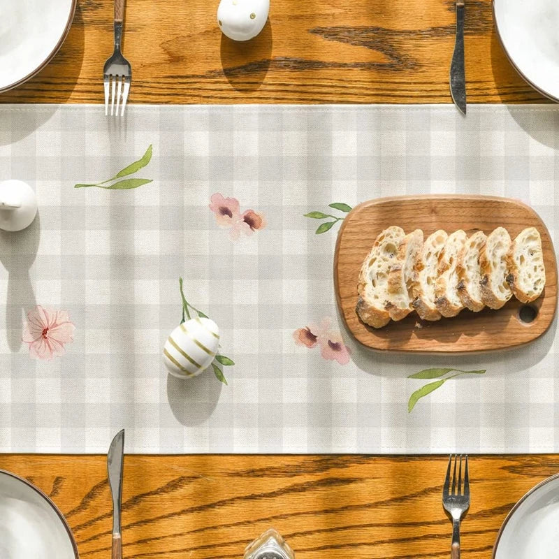Linen Easter Rabbit Table Runner for Spring Decor - Smarsty