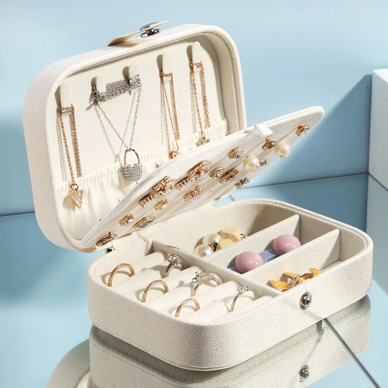 Portable Jewelry Organizer Case with Zipper Closure - Smarsty
