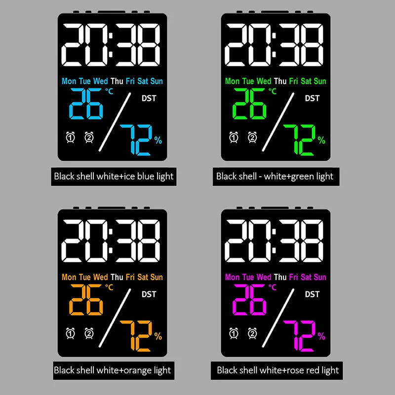 Multifunctional Digital Alarm Clock with Humidity Display - Smarsty