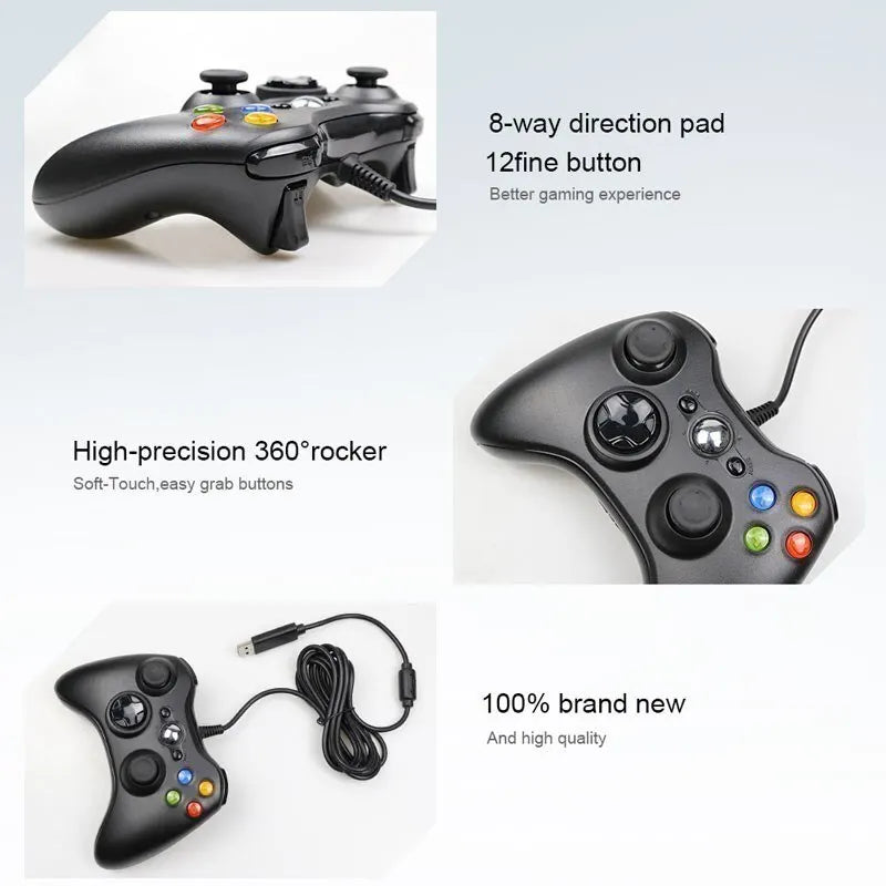 Xbox 360 Wired Game Controller With Dual Vibration Feature - Smarsty