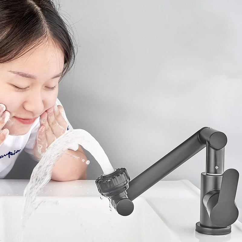 Swivel Bathroom Sink Faucet with Hot and Cold Water - Smarsty
