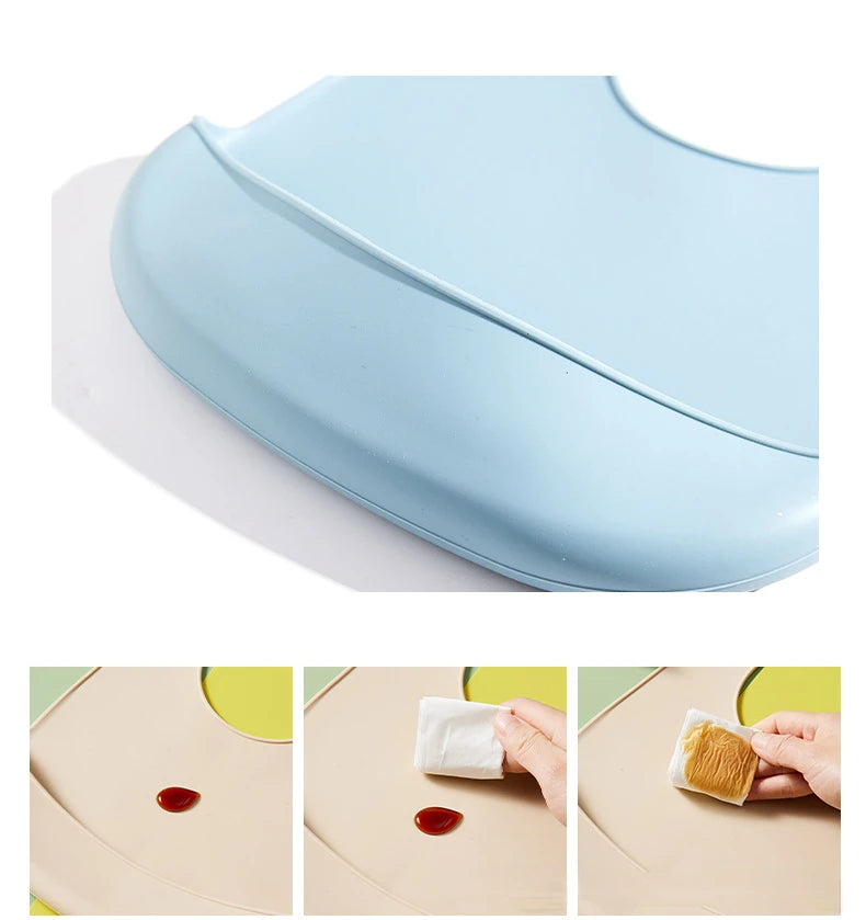 Baby Bib Adjustable Waterproof Bibs Babies Soft Edible Silicone Newborn Saliva Dripping Towel Drooling Children Scarf BPA Free by Smarsty