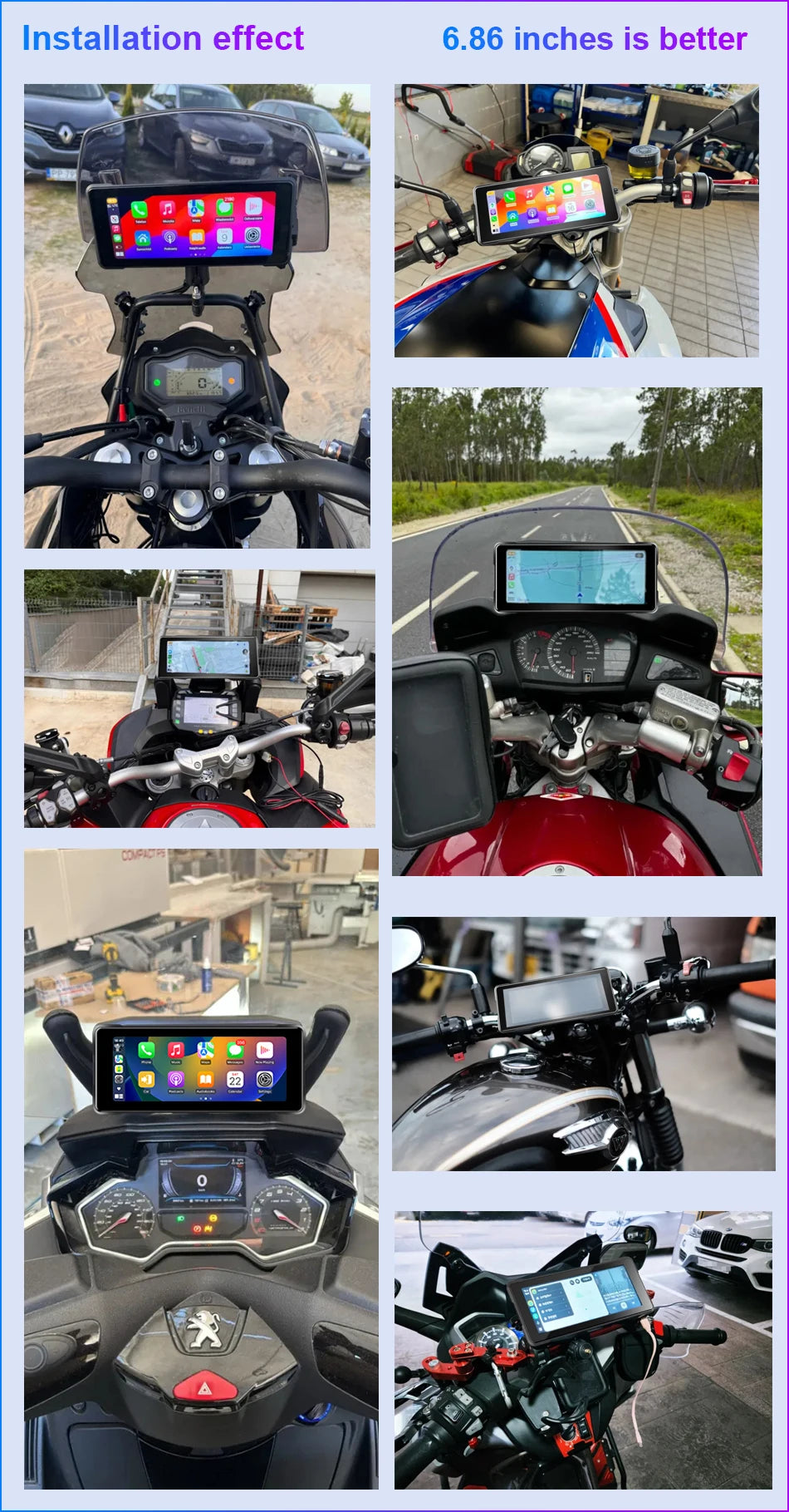 7 Inch Motorcycle GPS Navigation IP67 Waterproof CarPlay - Smarsty