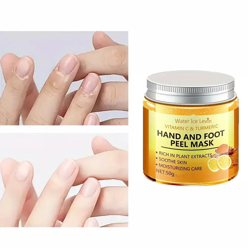 Vitamin c and turmeric hand wax mask for hands and feet, smoothing skin, gently cleansing hand mask, illuminating hand skin - Smarsty