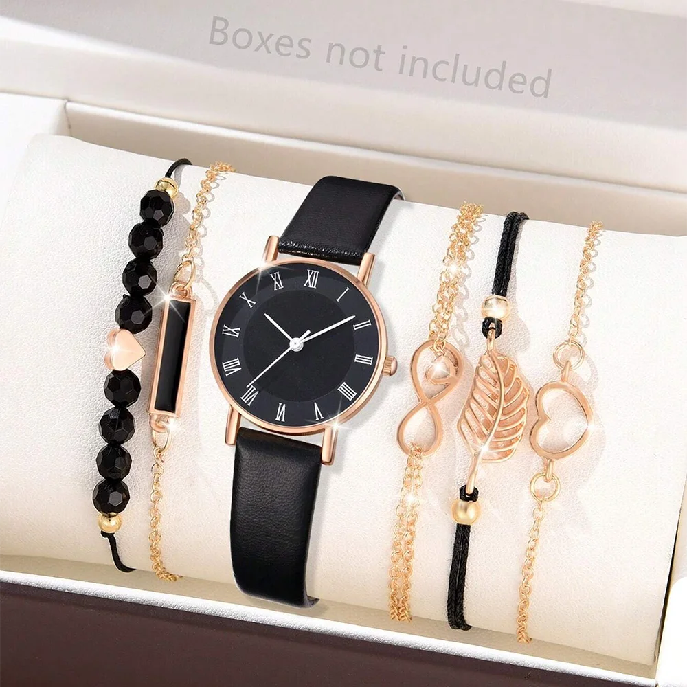 Luxury Leather Watch Set for Women with Elegant Design - Smarsty