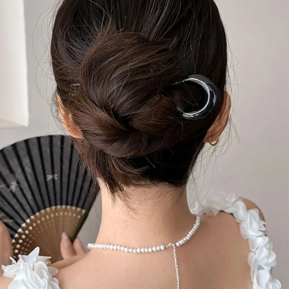 Fashion U-Shaped Tortoiseshell Hair Fork for Women - Smarsty