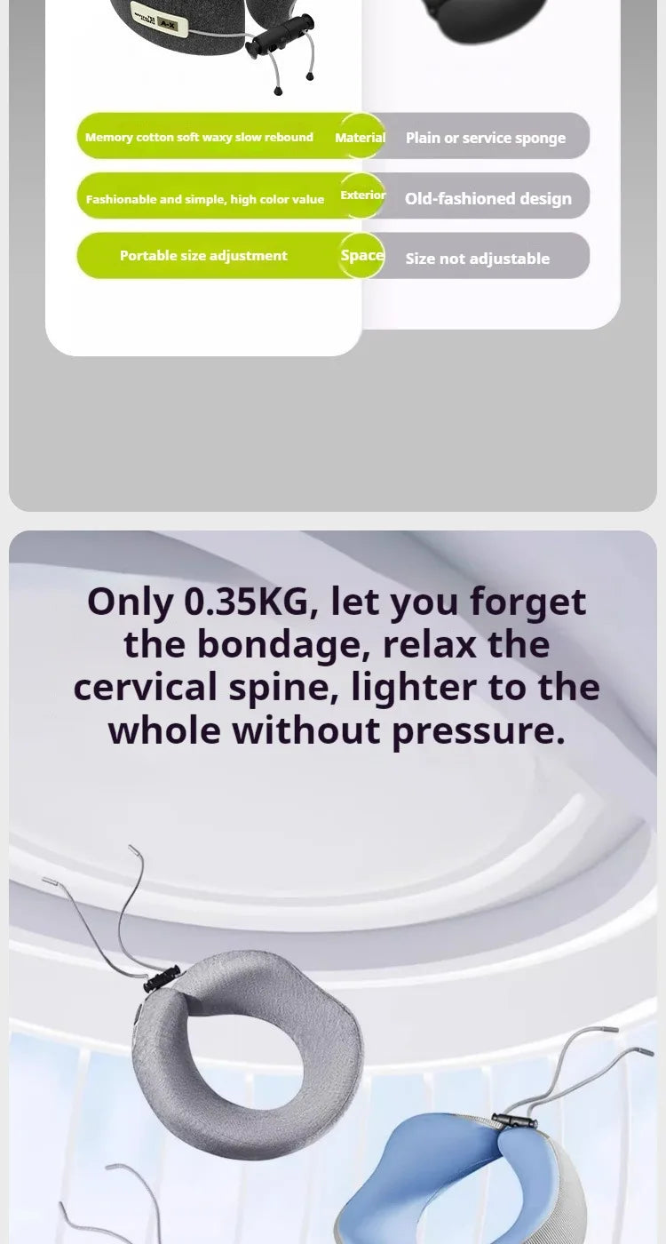 Memory Foam U-Shaped Travel Pillow for Neck Support - Smarsty