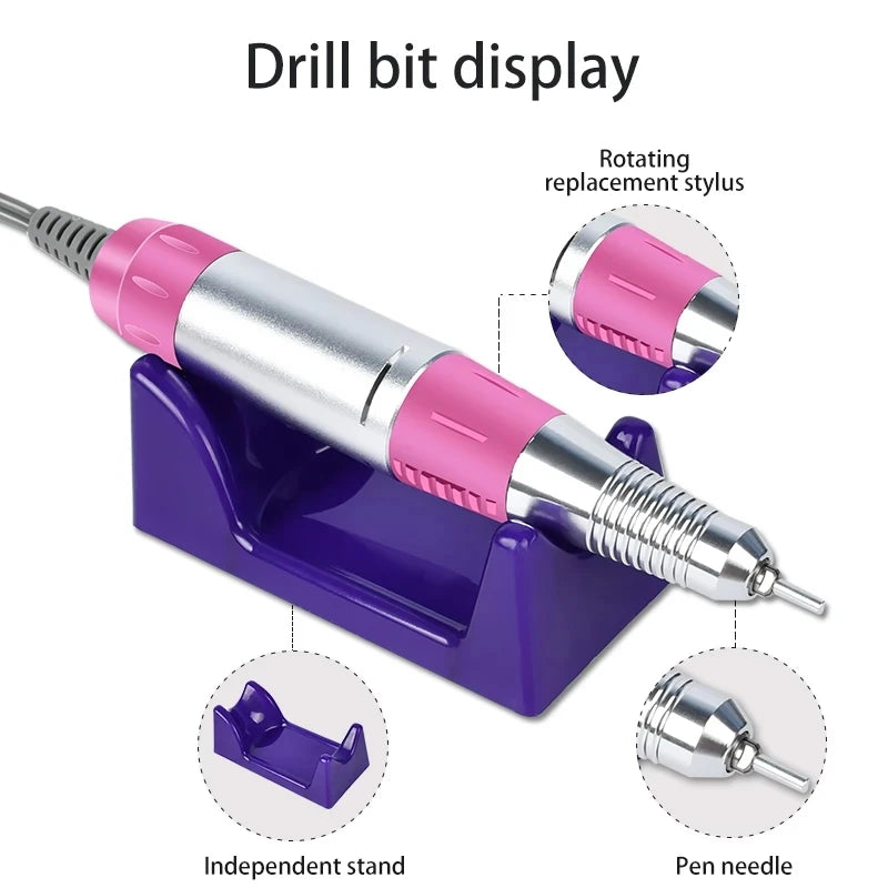 Professional Electric Nail Drill 35000RPM Portable Manicure Machine - Smarsty