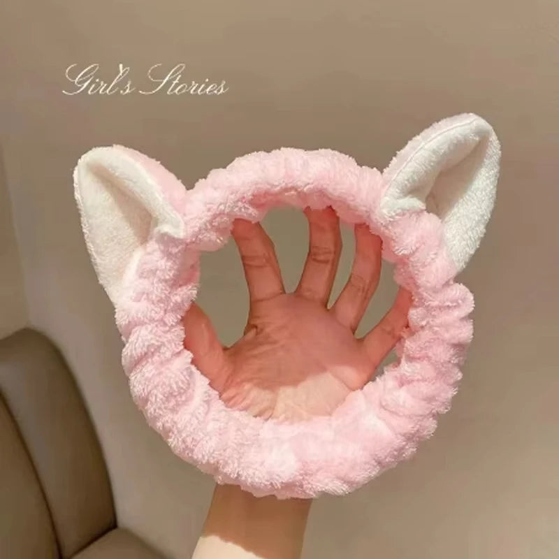 Cute Coral Fleece Cat Ear Headband for Comfort and Style - Smarsty