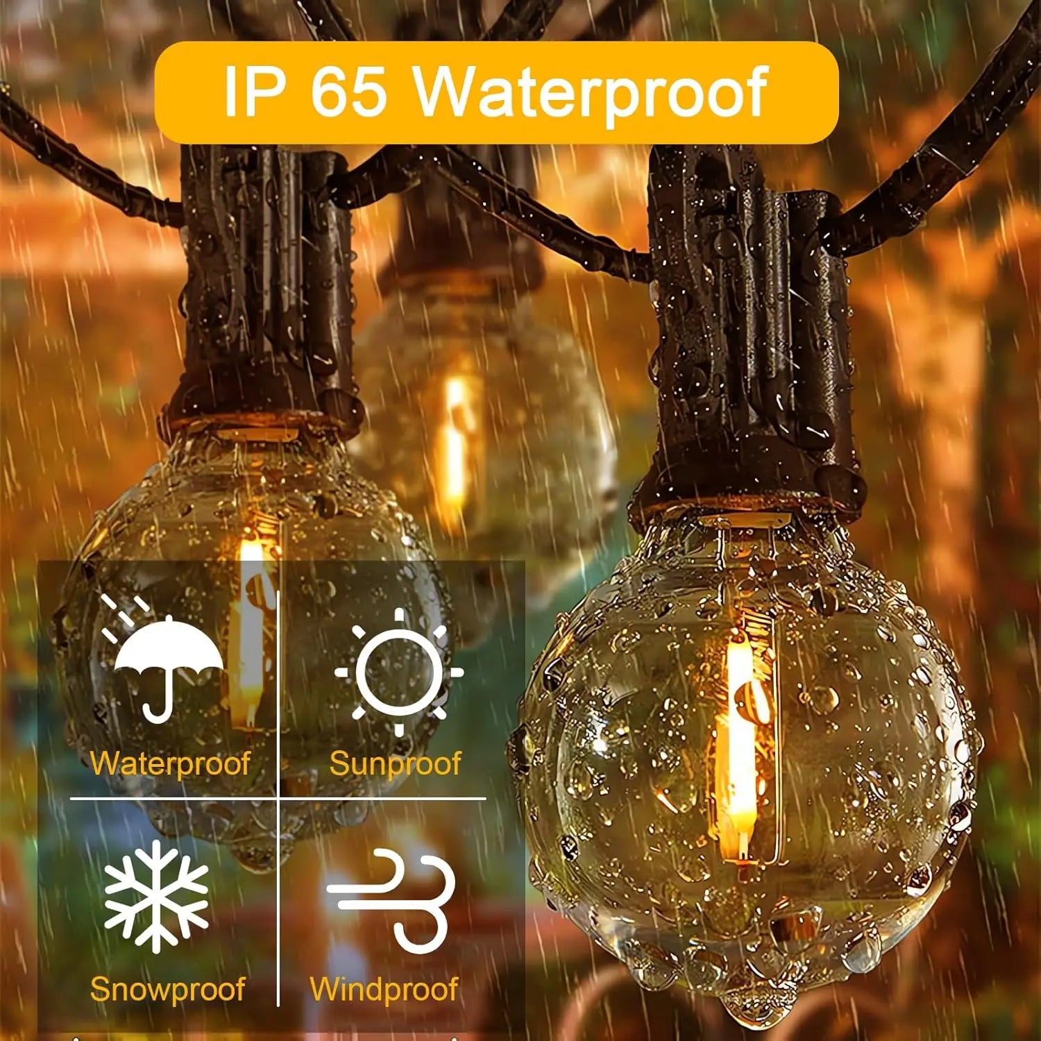 Solar String Lights Outdoor with Shatterproof Bulbs - Smarsty