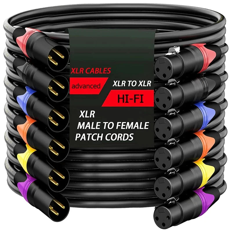 XLR Male to Female Cable for Professional Audio Extension - Smarsty