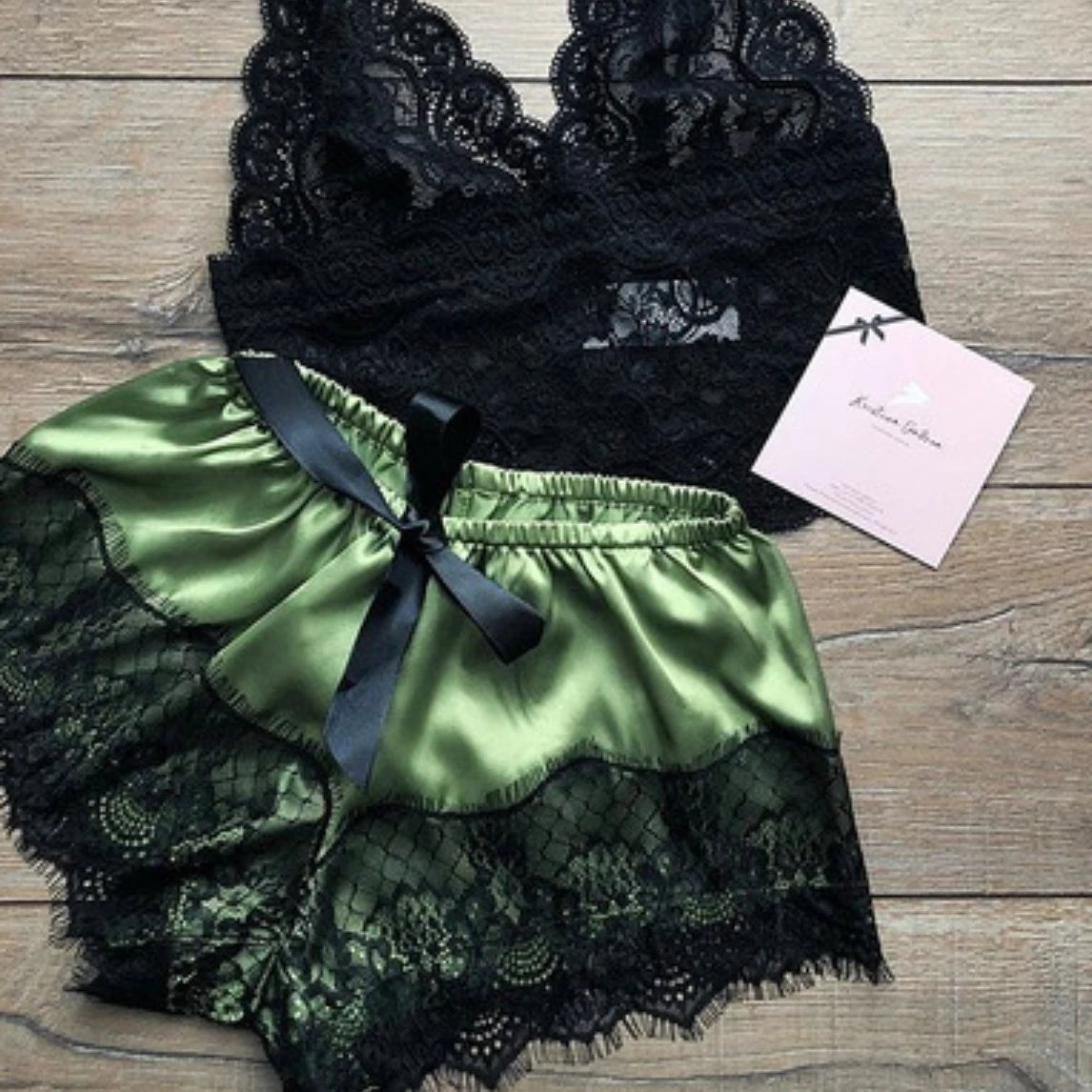 Pajama Sets Sexy Pajamas for Women 2 Pieces Top Shorts Set Sleepwear Clothes Lace Pajamas Underwear Lingerie - Smarsty