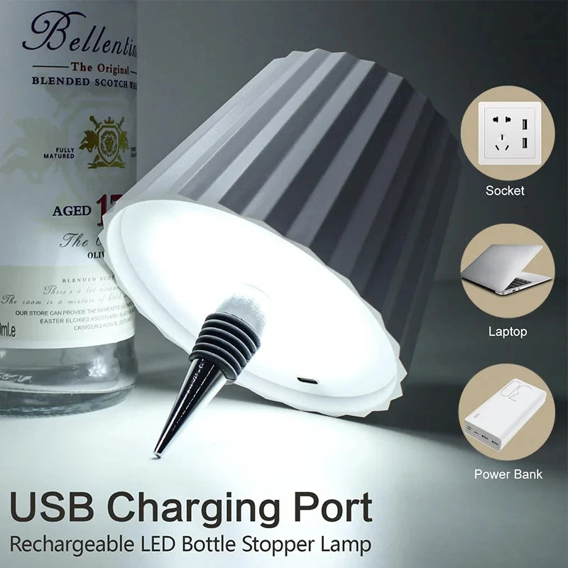 Dimmable Wireless Wine Bottle LED Table Lamp - Smarsty