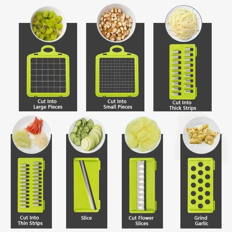 14/16 in 1 Multifunctional Vegetable Chopper Handle Food Grate Food Chopper Vegetable Slicer Dicer Cut Kitchen Items cocina by Smarsty