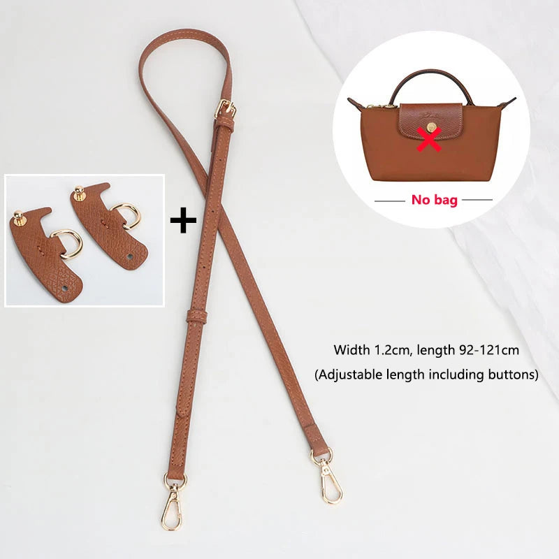 1 Set Bag Strap For Longchamp Mini Punch-free Genuine Leather Shoulder Strap Set Transformation Crossbody Strap Bag Accessories