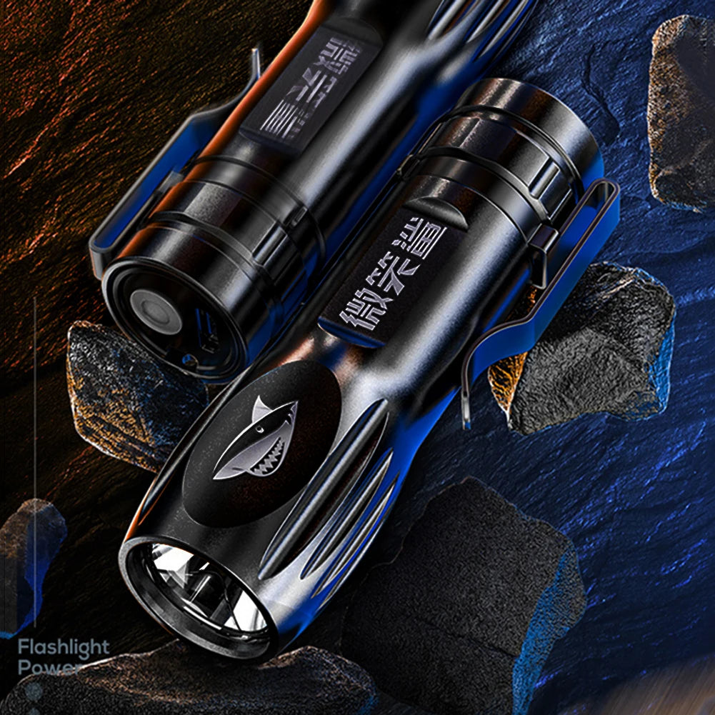 High Power Flashlight Built-in Battery Mini Super Bright Torch Rechargeable IPX6 Waterproof for Outdoor Camping Fishing