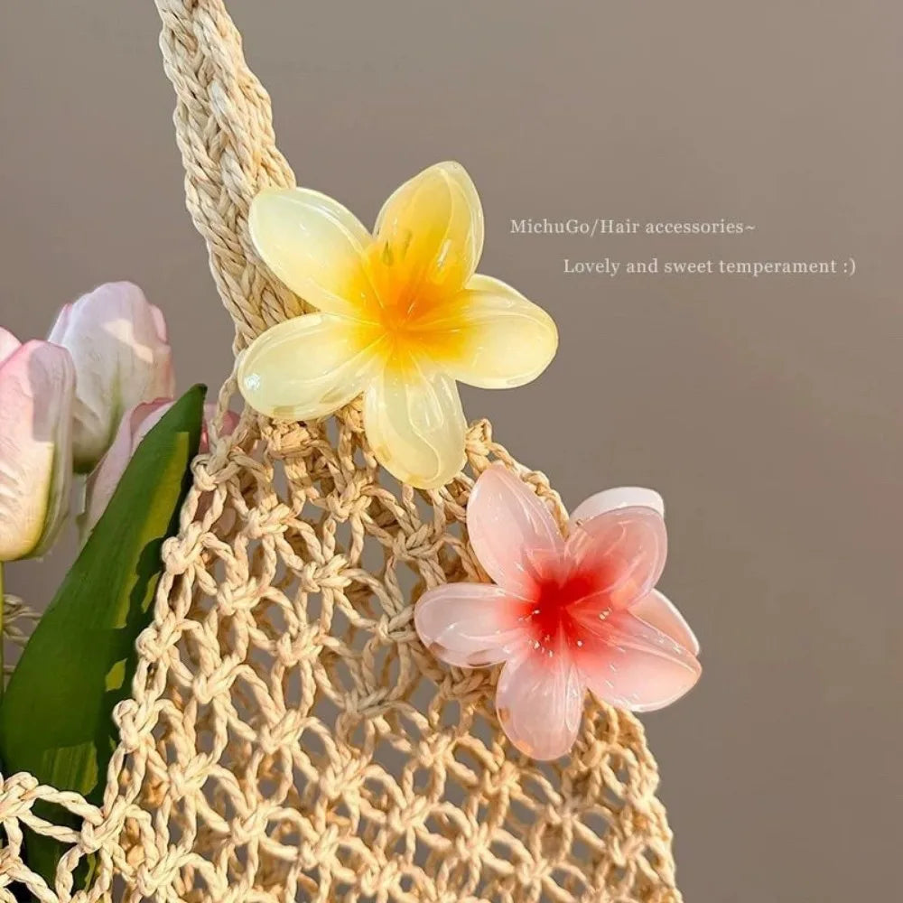 Multicolour Gradient Flower Hair Accessories Set for Summer - Smarsty