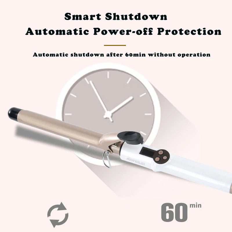 Professional Temperature Setting Electric Hair Curler Wand - Smarsty