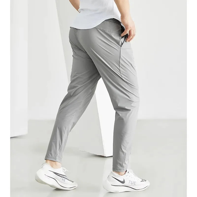 Men's Running Pants Sportswear Jogging Sweatpants Quick Dry Thin Tracksuit Elastic Gym Fitness Trousers Training Sport Pants Men - Smarsty