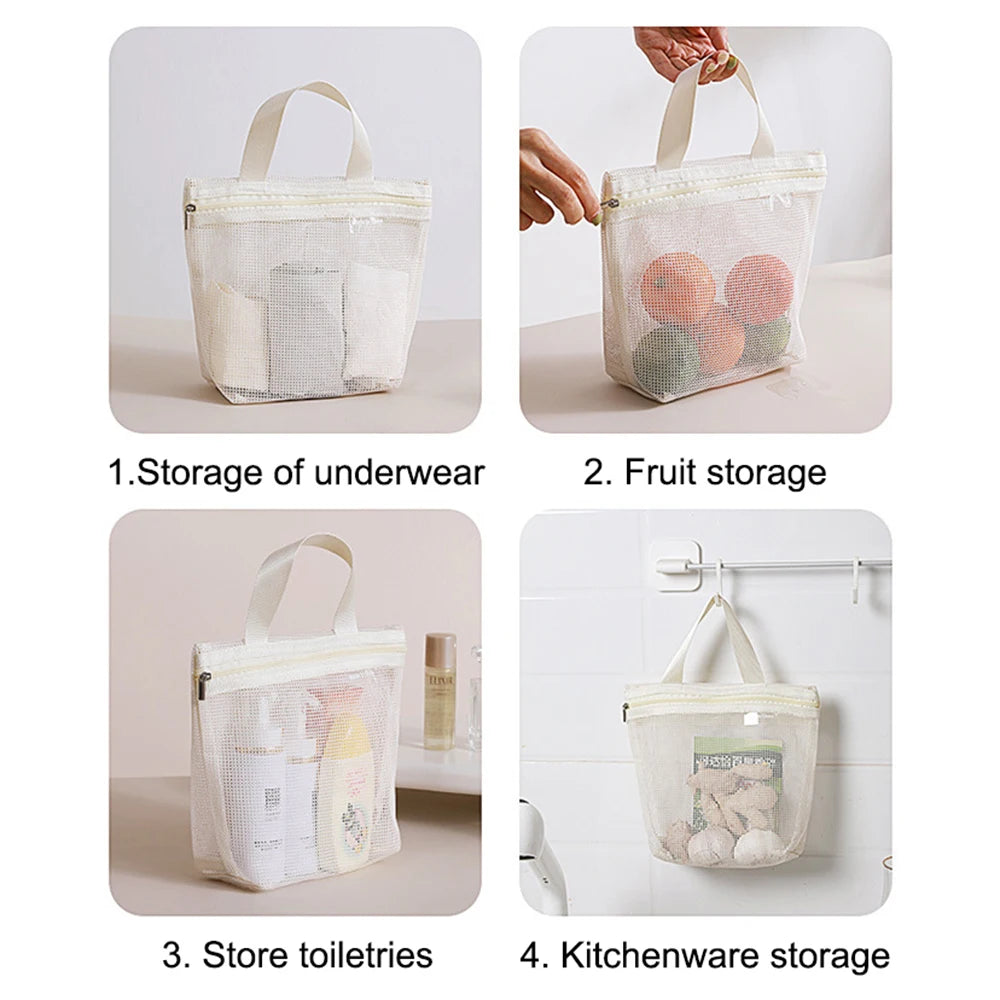 Clear Mesh Makeup Bag Portable Cosmetic Organizer Travel - Smarsty