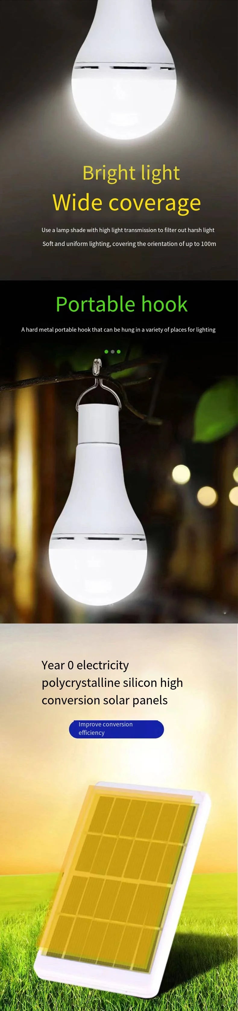 Waterproof Solar Light for Outdoor Camping Emergency Use - Smarsty