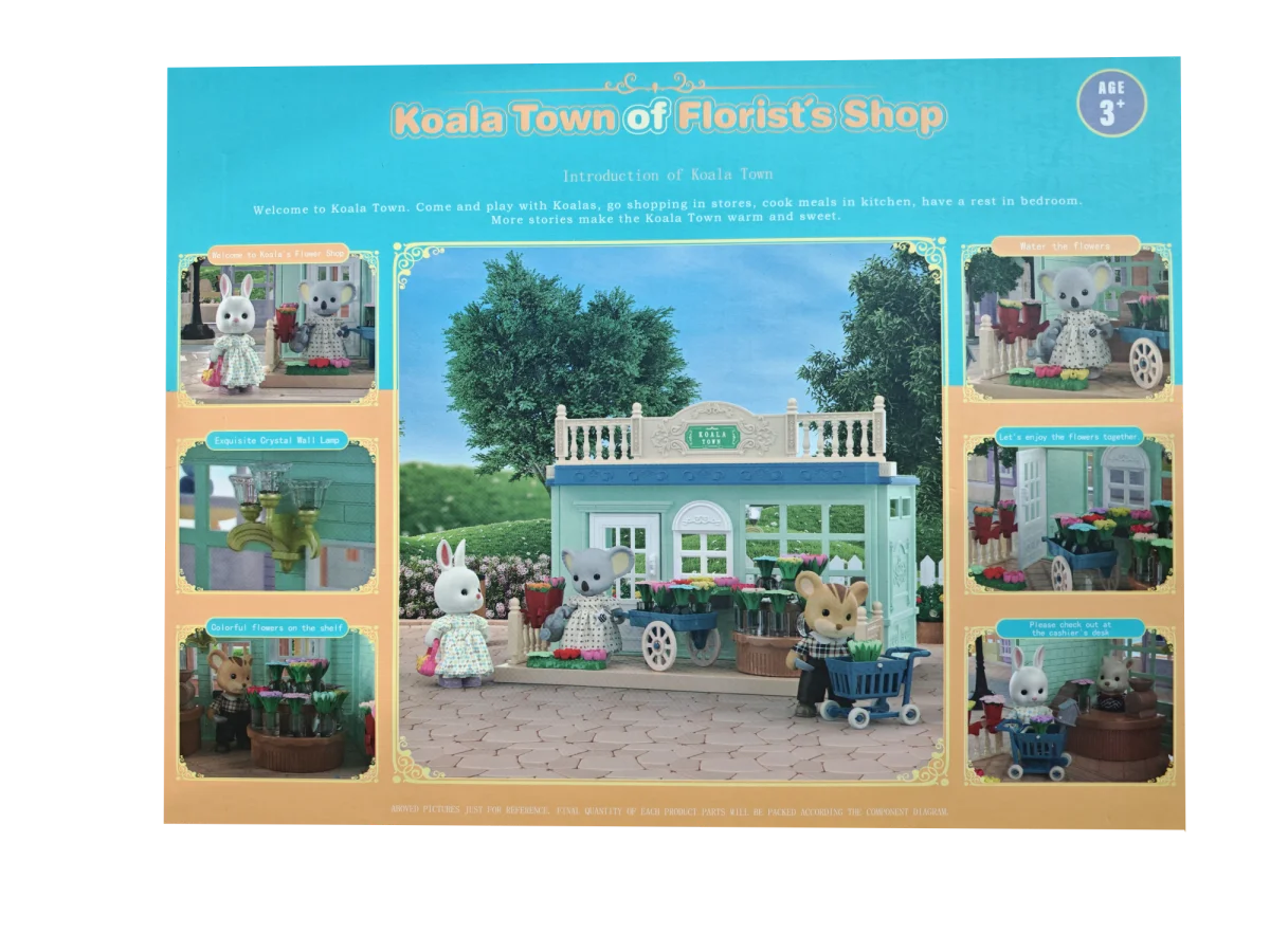 Girls kids Toys Miniature Dollhouse Furniture Shopping PlaySet DIY Family Games Supermarket Flower Store Pretend Toys by Smarsty