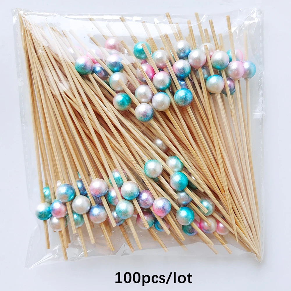 Wedding Pearl Wooden Skewers for Party Snacks - Smarsty