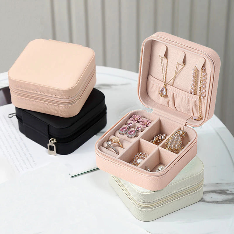 Portable Jewelry Organizer Case with Zipper Closure - Smarsty