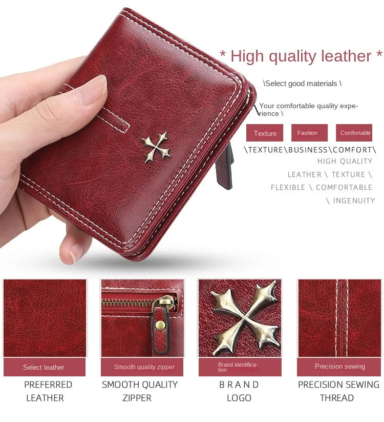 2023 New Mini Women Wallets Free Name Engraving Fashion Small Wallets Zipper PU Leather Quality Female Purse Card Holder Wallet