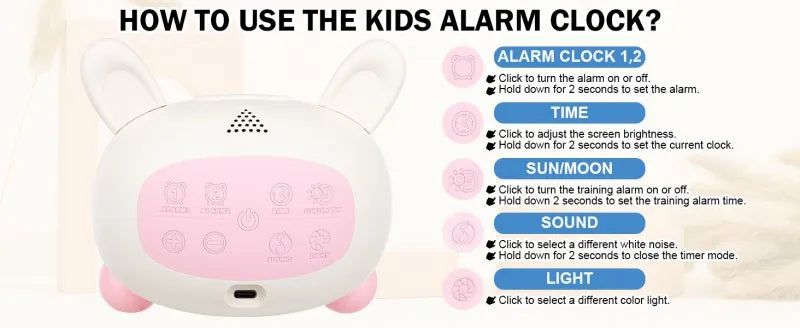 Kids Alarm Clock with Sleep Training and Sound Machine - Smarsty