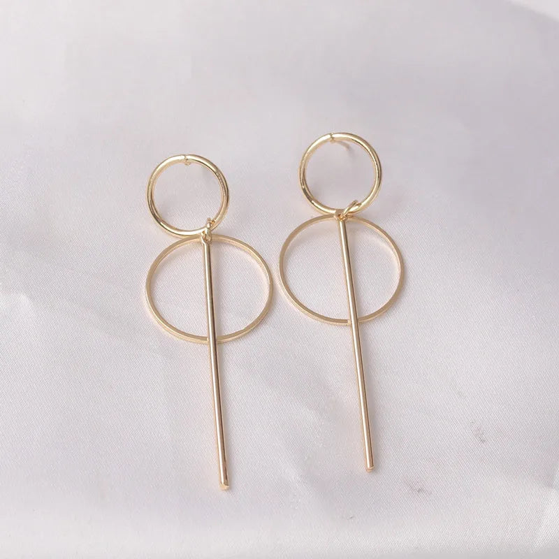 Gold Metal Drop Earrings with Irregular Heart Design for Women - Smarsty