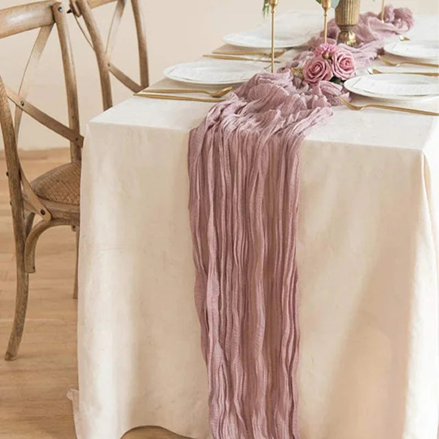 Wrinkle Gauze Table Runner for Elegant Dining Decor - Smarsty