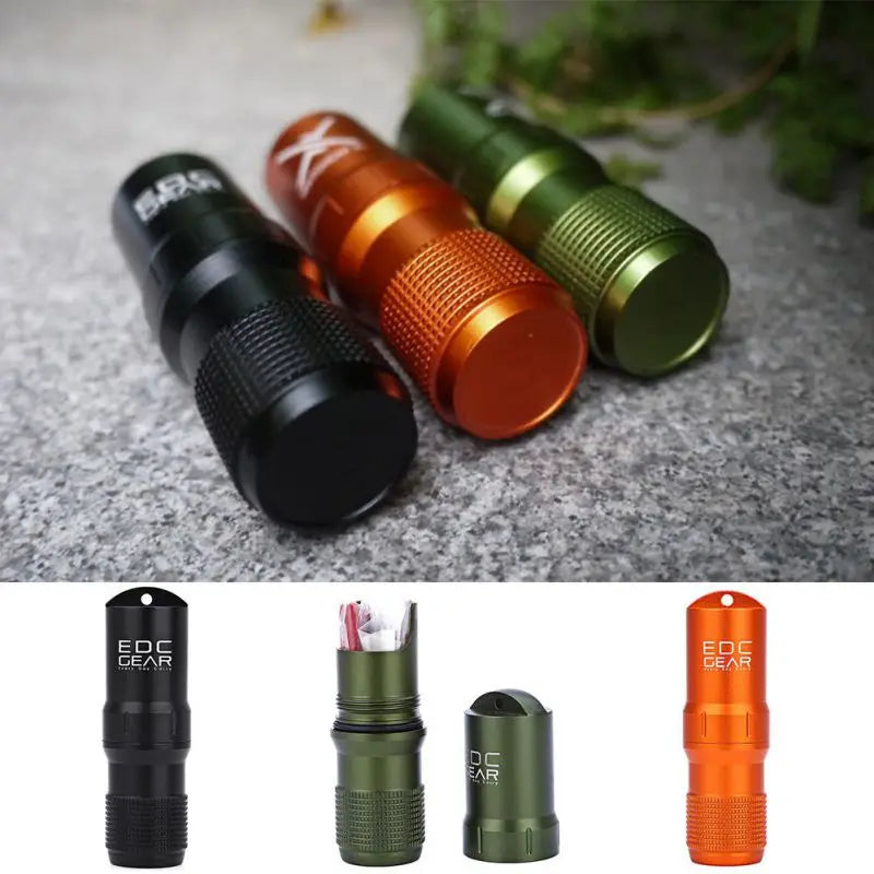 Capsule EDC Waterproof Box Hike Survival Pill / Match Case Box Container Survive Seal Trunk Container Holder Storage by Smarsty