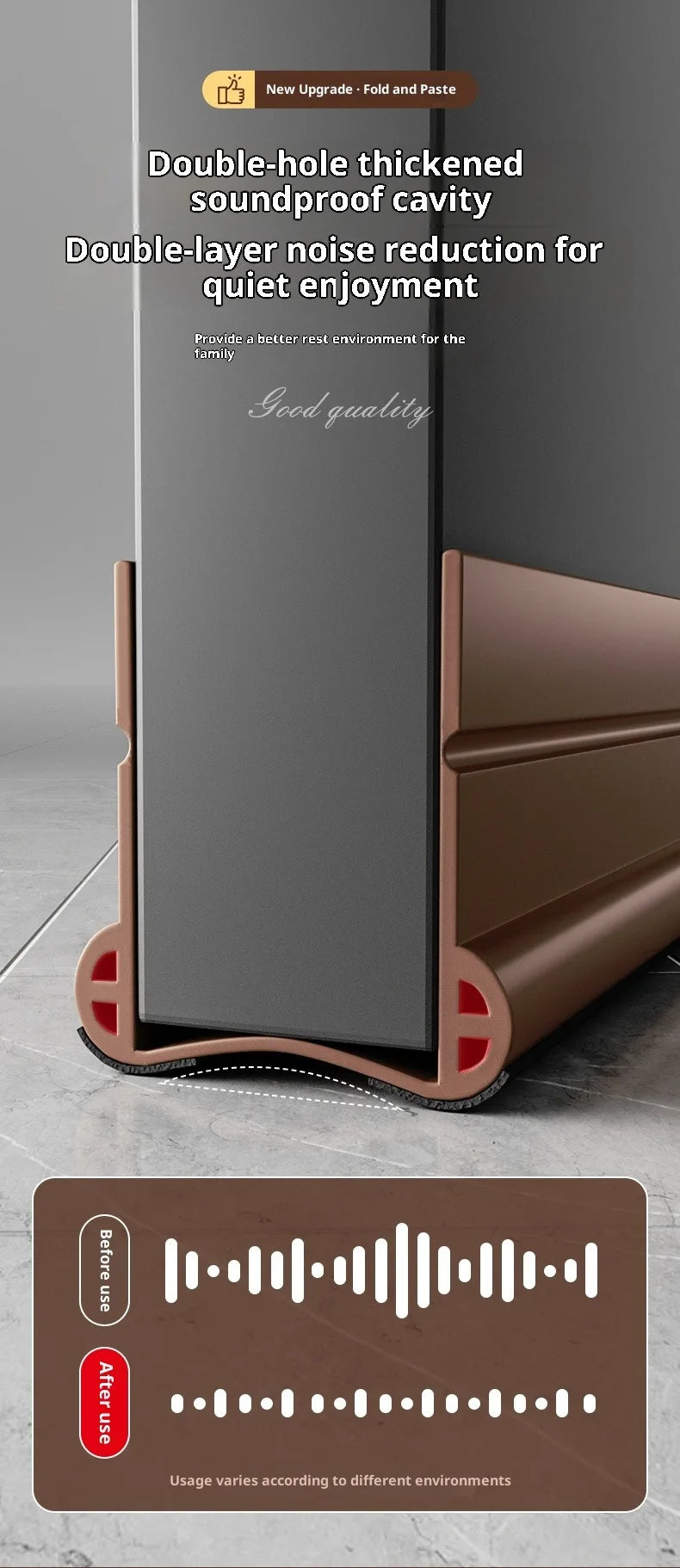 Flexible Door Bottom Sealing Strip Door Gap Soundproofing Wind and Dust Proof Weather Strip Under Door Draft Stopper Tape - Smarsty