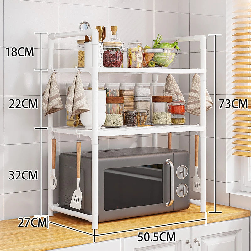 Kitchen Storage Rack Microwave Shelf Condiment Organizer Shelf Multi-Layer Simple Countertop Tidying Shelves Kitchen Accessories by Smarsty