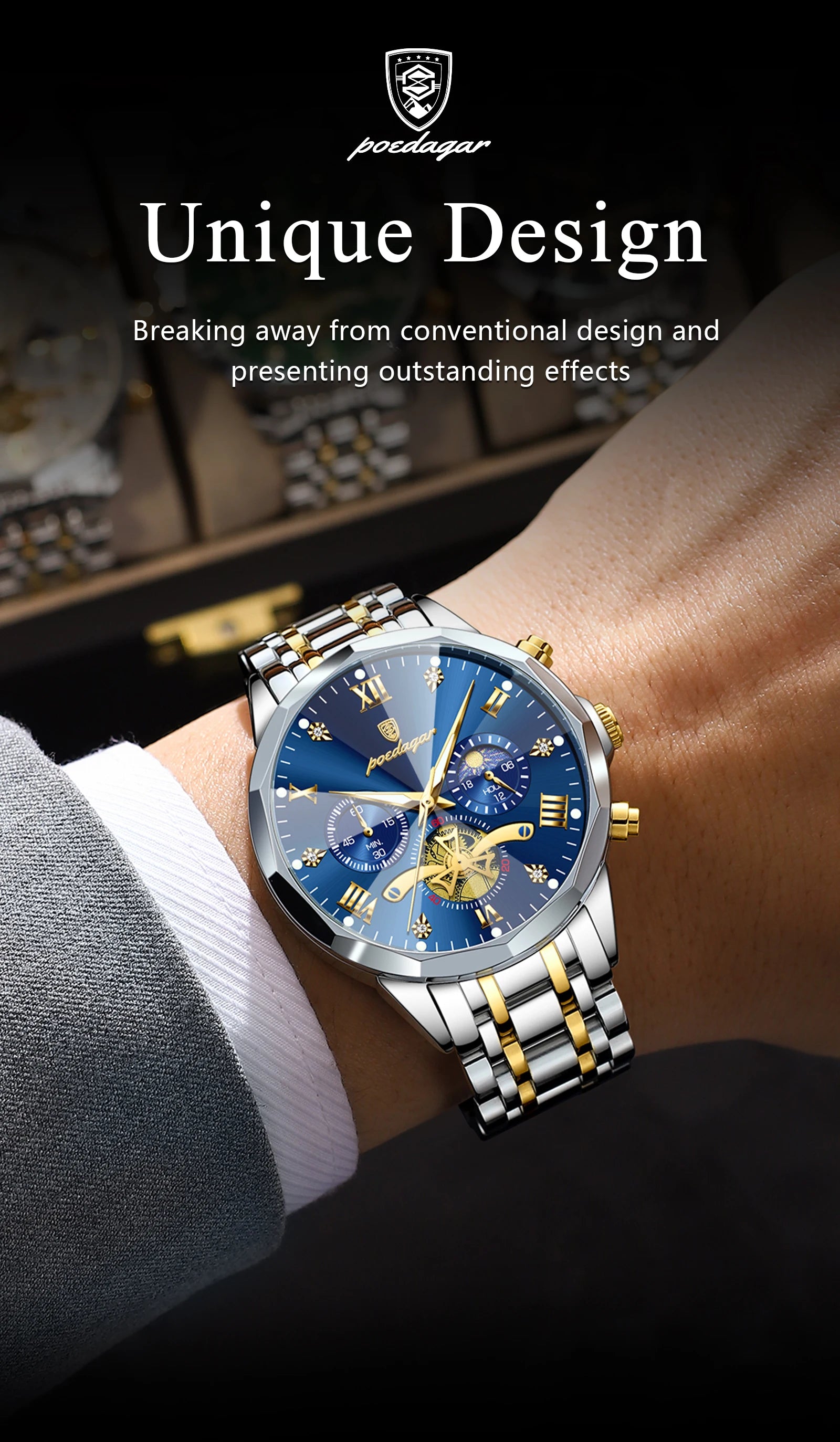 Luxury Waterproof Men's Chronograph Watch with Luminous Features - Smarsty