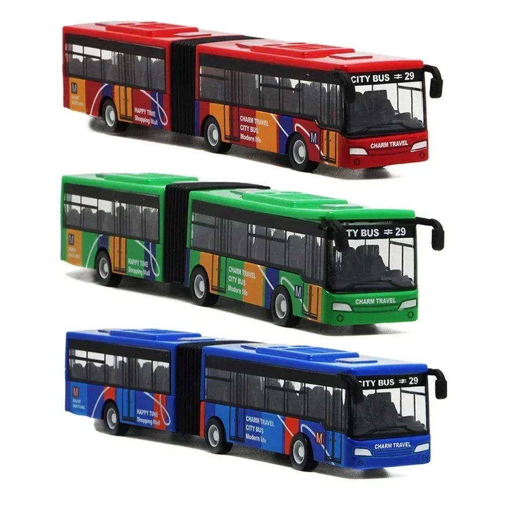 1:64 Alloy City Bus Model Vehicles City Express Bus Double Buses Diecast Vehicles Toys Funny Pull Back Car Children Kids Gifts by Smarsty