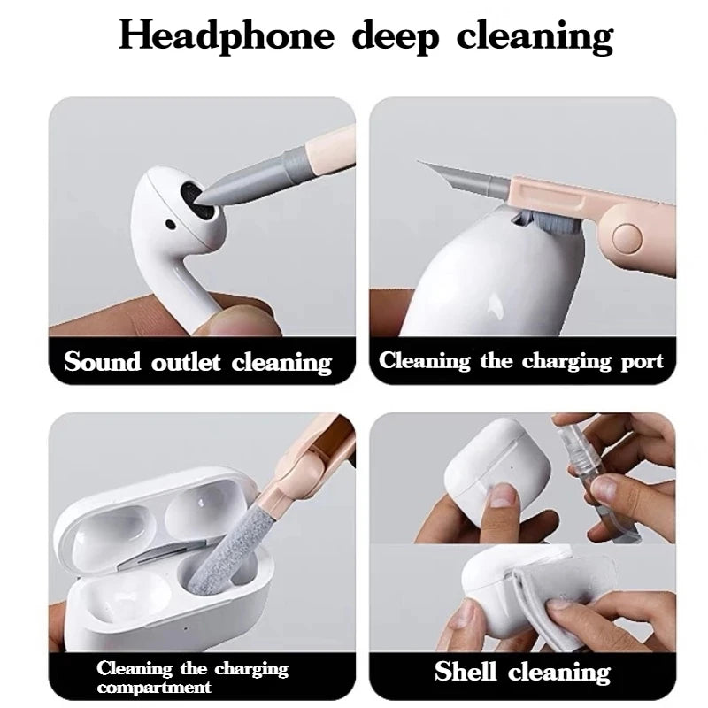 7-in-1 Computer Keyboard Cleaner Brush Kit Earphone Cleaning Pen For Headset Keyboard Cleaning Tools Cleaner Keycap Puller Kit - Smarsty