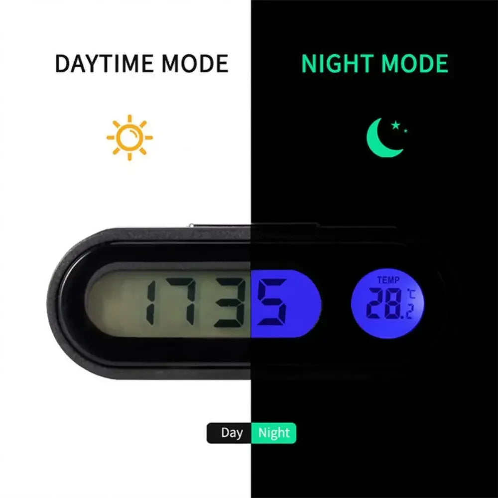 Car Dashboard Clock With Digital Thermometer And Display - Smarsty
