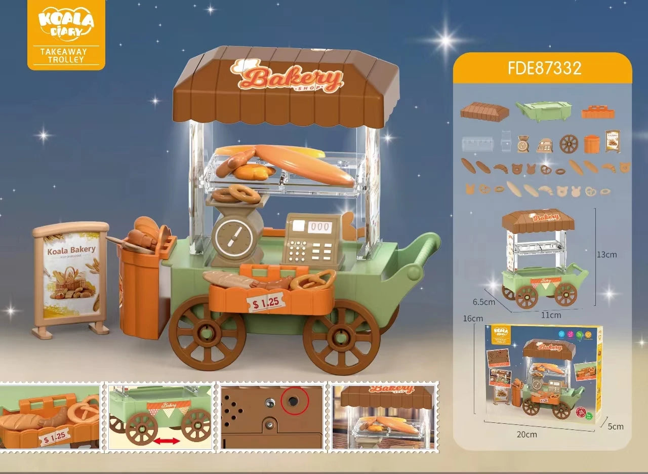 Girls kids Toys Miniature Dollhouse Furniture Shopping PlaySet DIY Family Games Supermarket Flower Store Pretend Toys by Smarsty