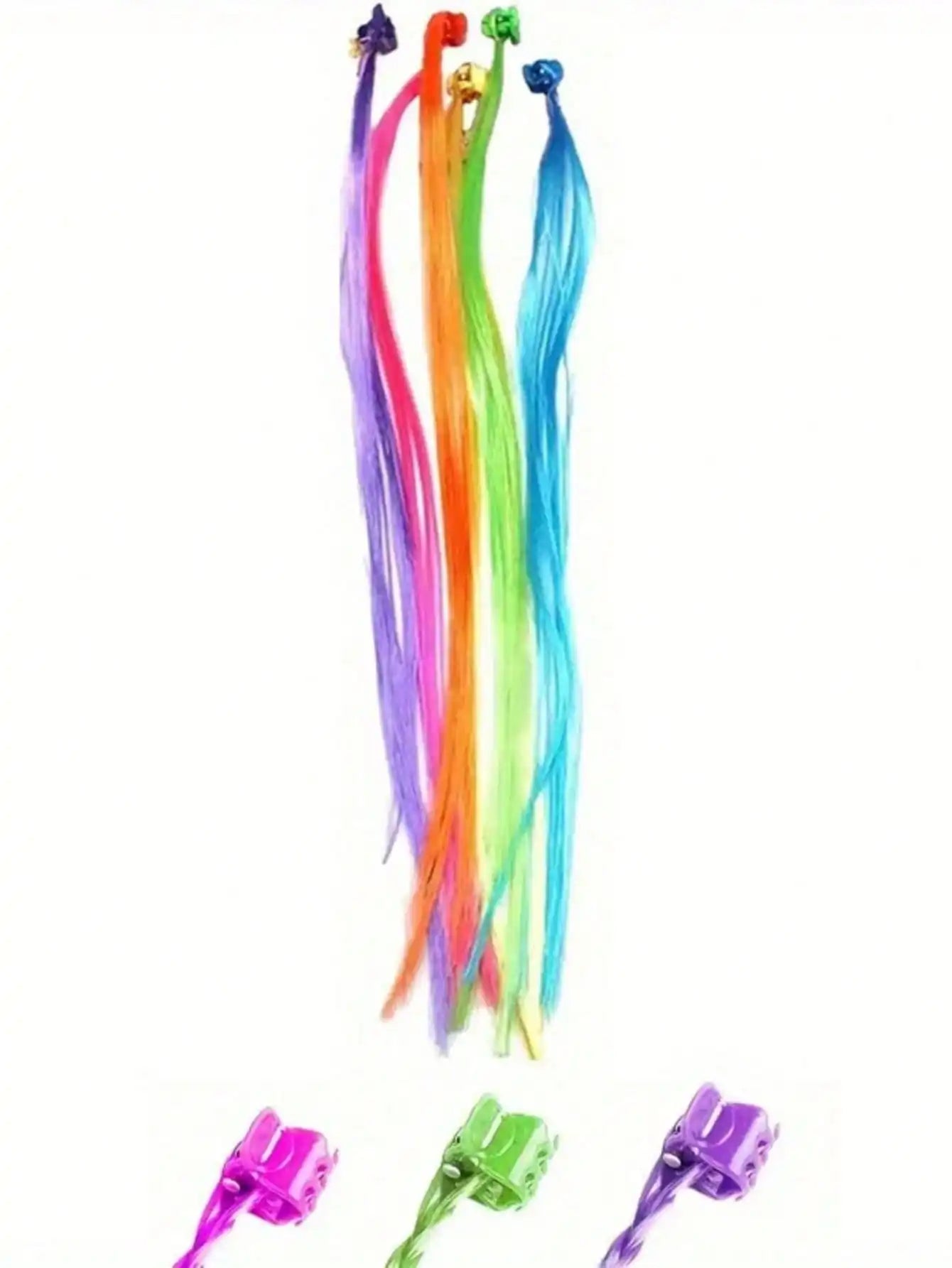 Colorful Hair Extensions Set for Kids with Bobby Pins - Smarsty
