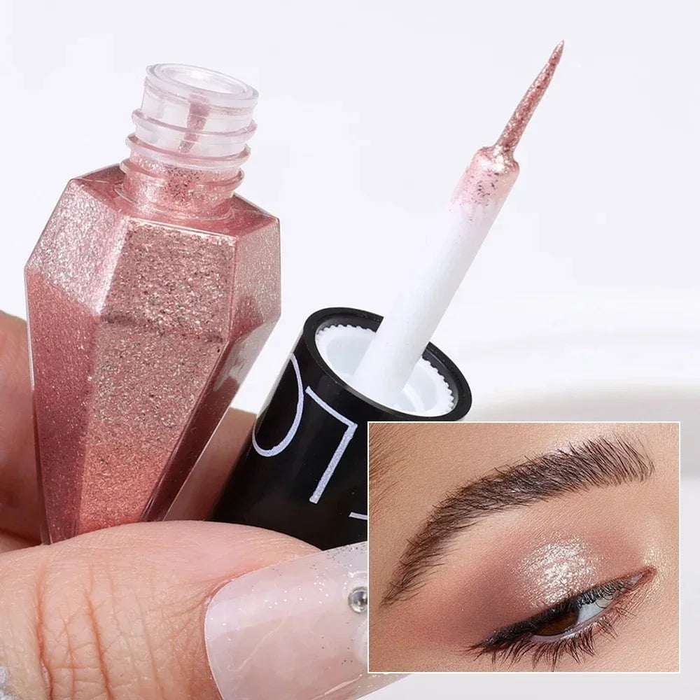 Waterproof Glitter Eyeliner Long Lasting Rose Gold Shine - Smarsty