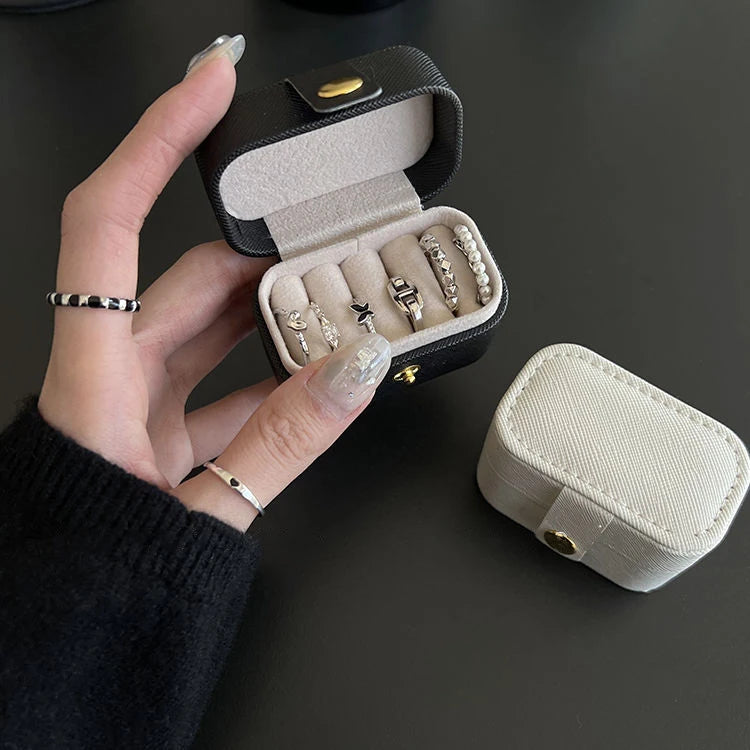 Mini Portable Leather Jewelry Storage Bag for Travel - Smarsty